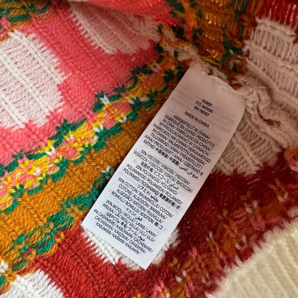 Boden Fair Isle Rainbow Apple Crew Neck Sweater Women's XS Wool Cashmere Blend - Picture 4 of 5